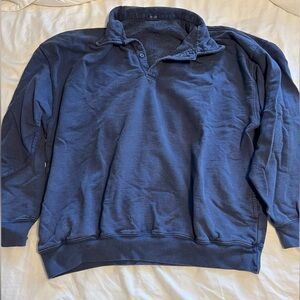 Brandy Melville Cristy Button Up Collar Neck sweatshirt in navy